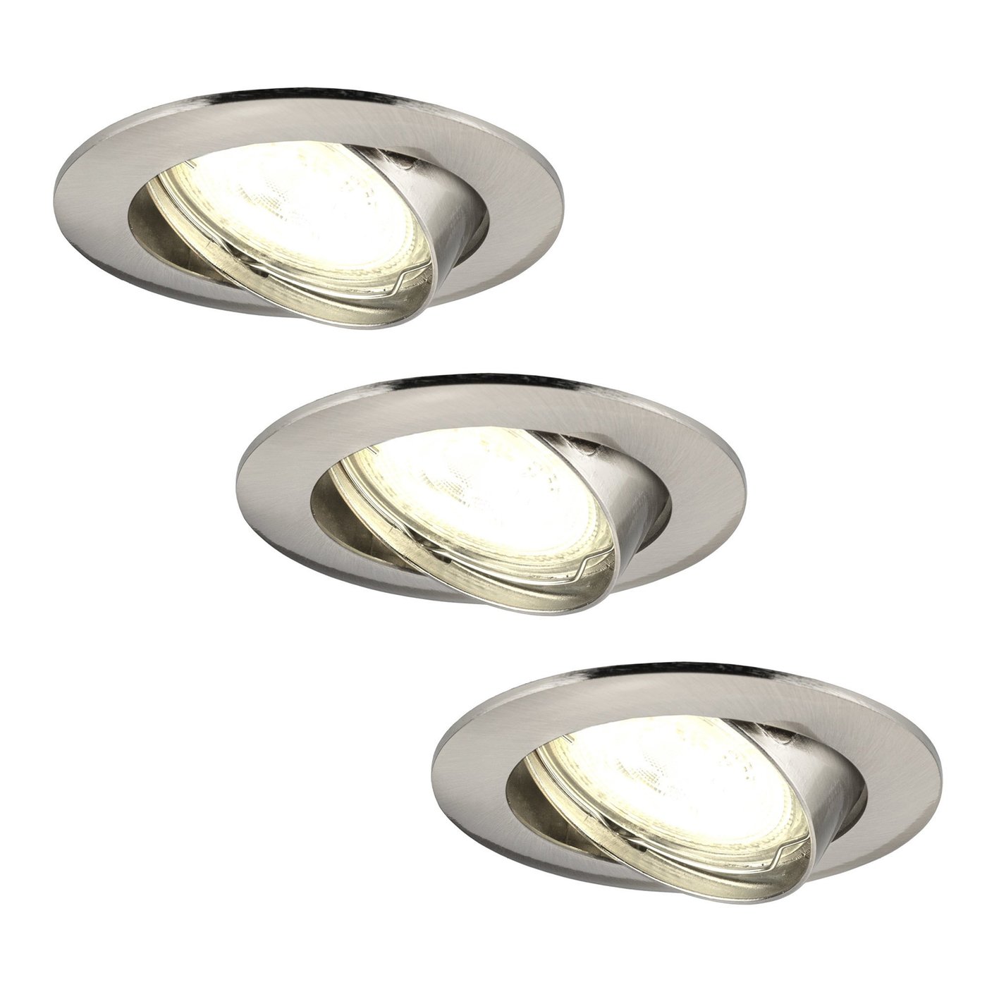Dimmbare LED Einbaustrahler Edelstahl - Amsterdam - 3W - 2700K - ø82mm - 3 Pack