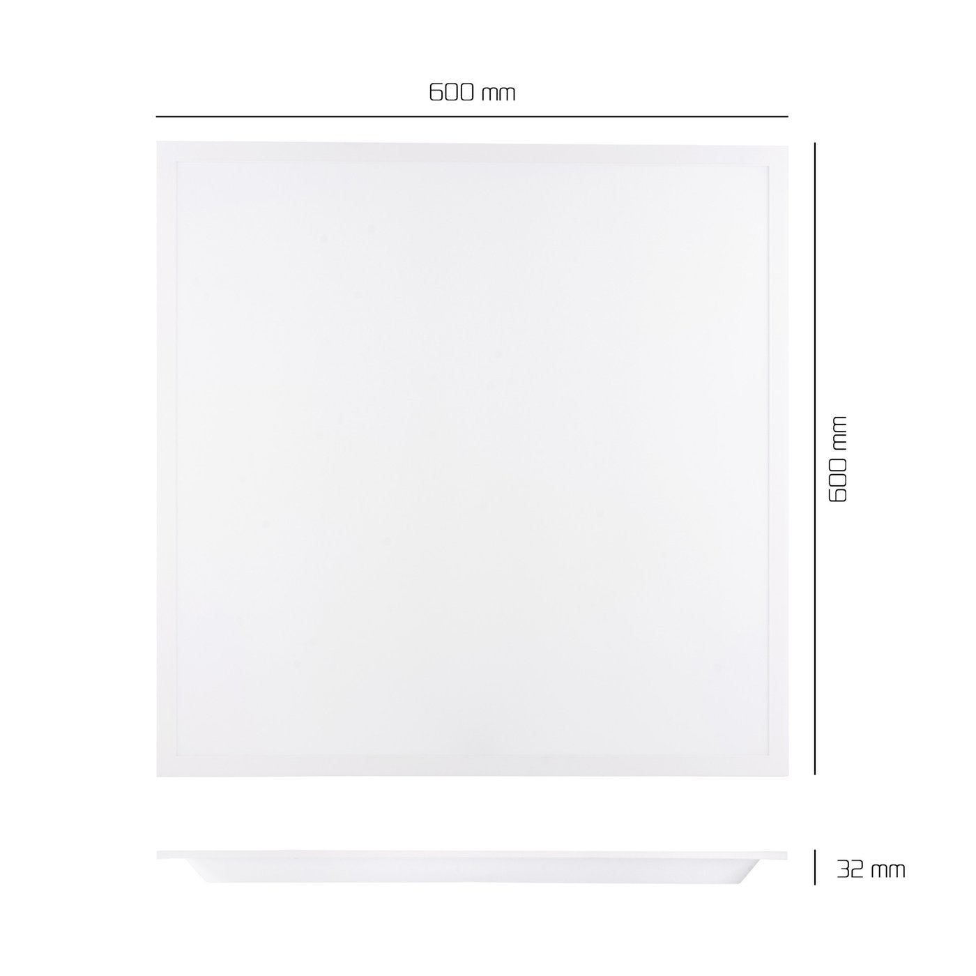 6x LED Panel Lights 600x600 - 36W - 100 Lm/W - 4000K Cool White