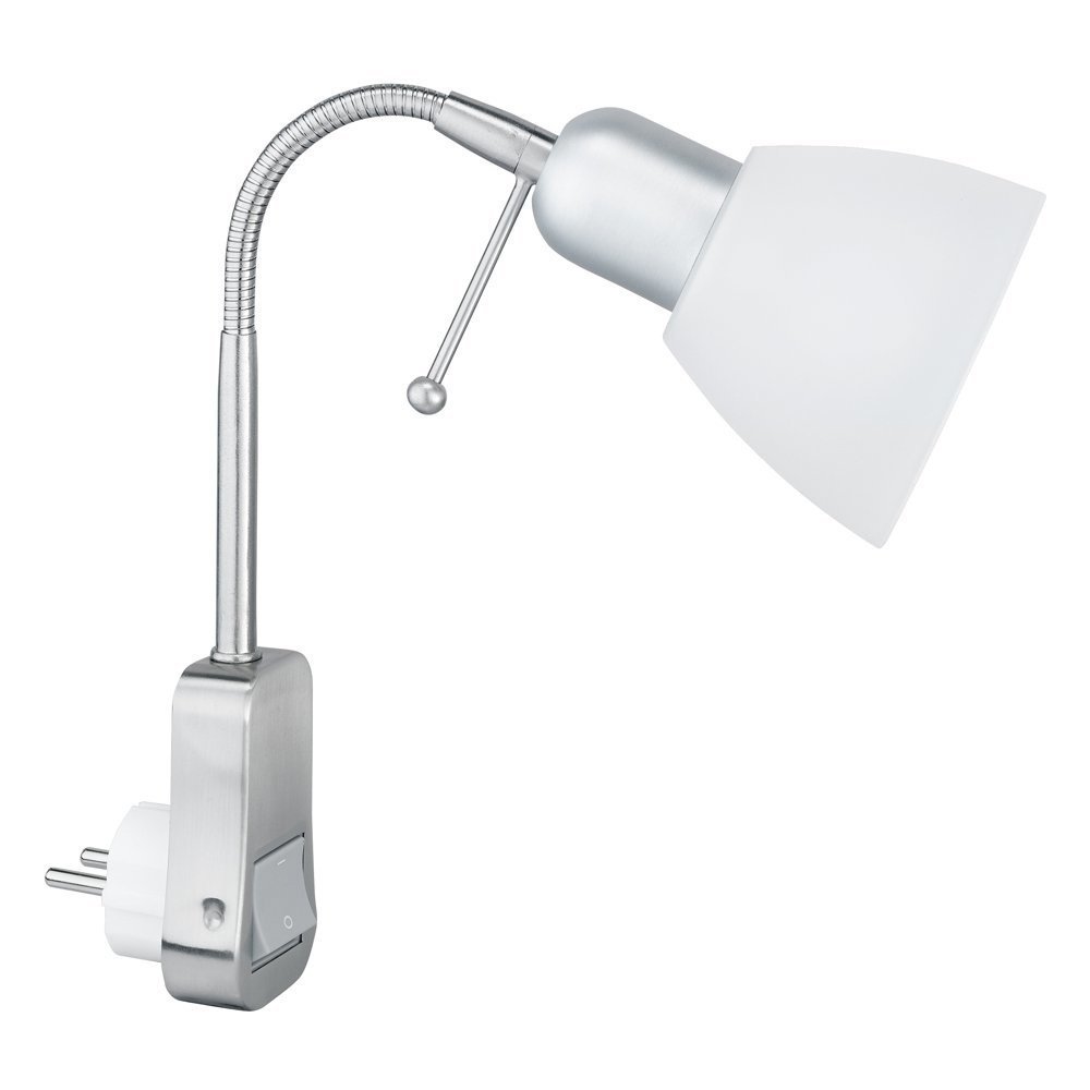 Steckerleuchte mit Schalter - Ligara - E14 Fassung - Nickel Matt
