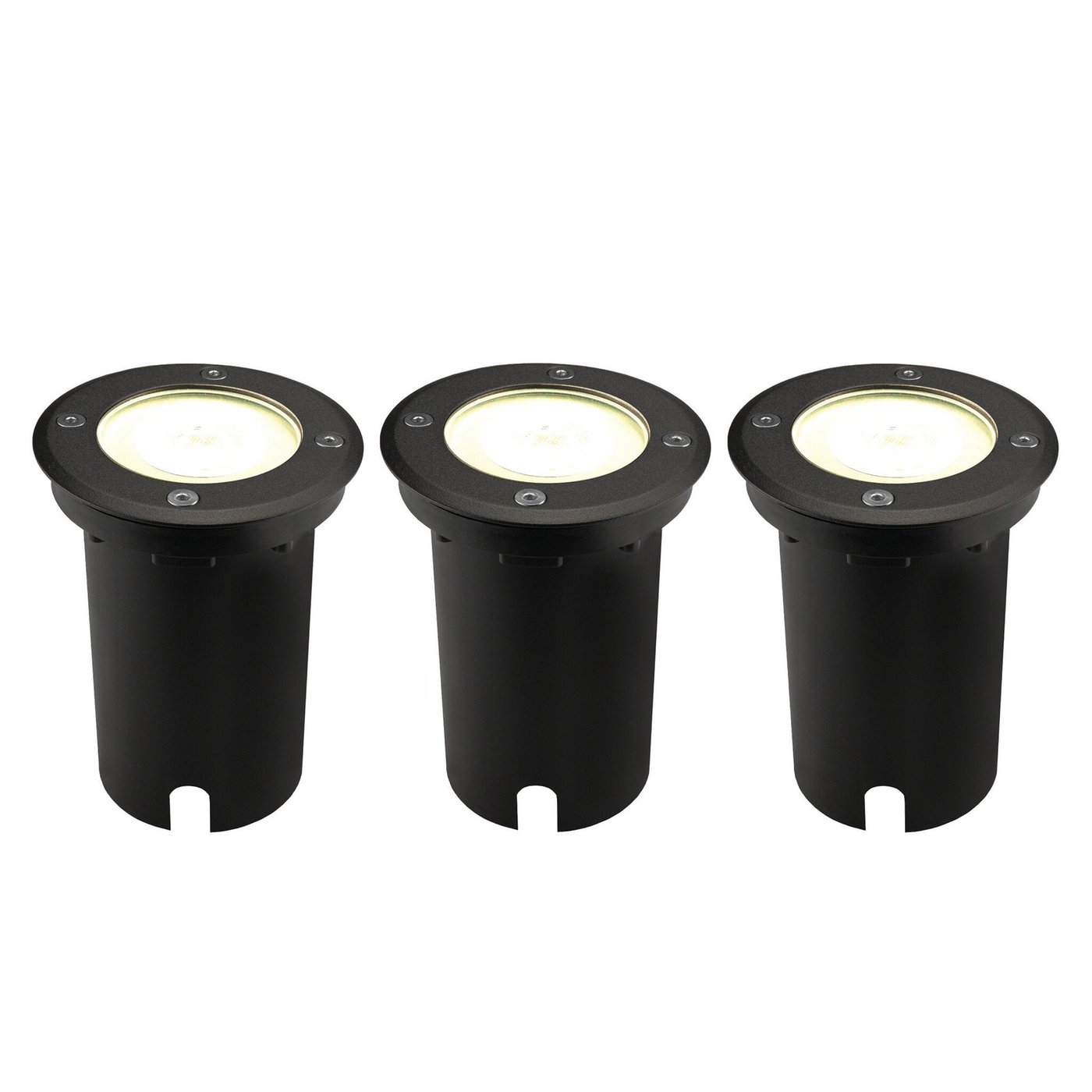 3-pack LED-markspot – IP67 – 3W – 4000K – 1 meter kabel – Svart