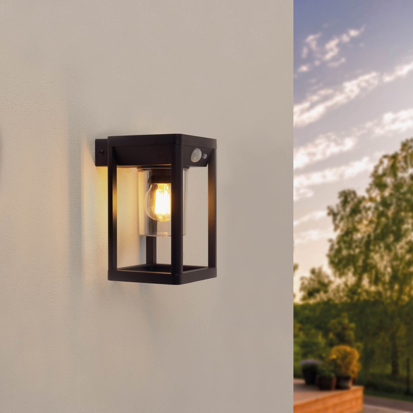 Applique Murale Solaire LED avec Capteur - Noir - IP44