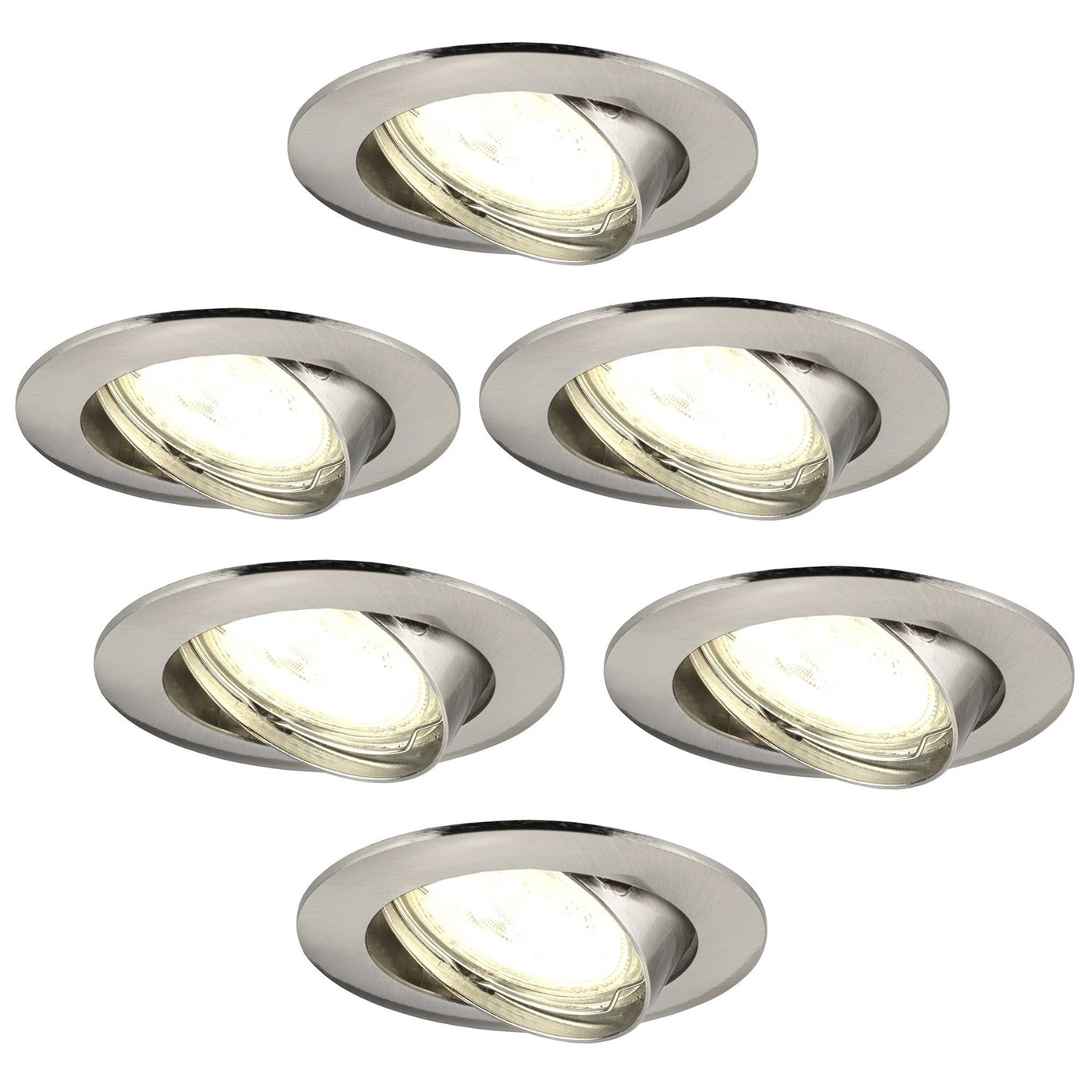 Dimmbare LED Einbaustrahler Edelstahl - Amsterdam - 3W - 2700K - ø82mm - 6 Pack