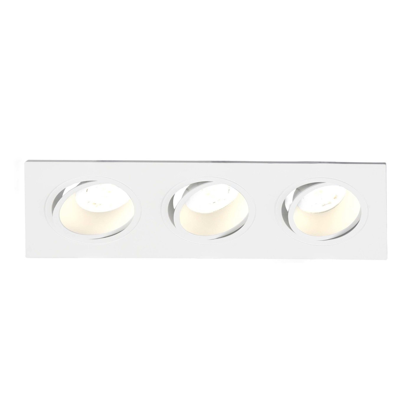 Dimmbarer LED Einbaustrahler Dreifach - Rechteck - 3W - 2700K - Weiß