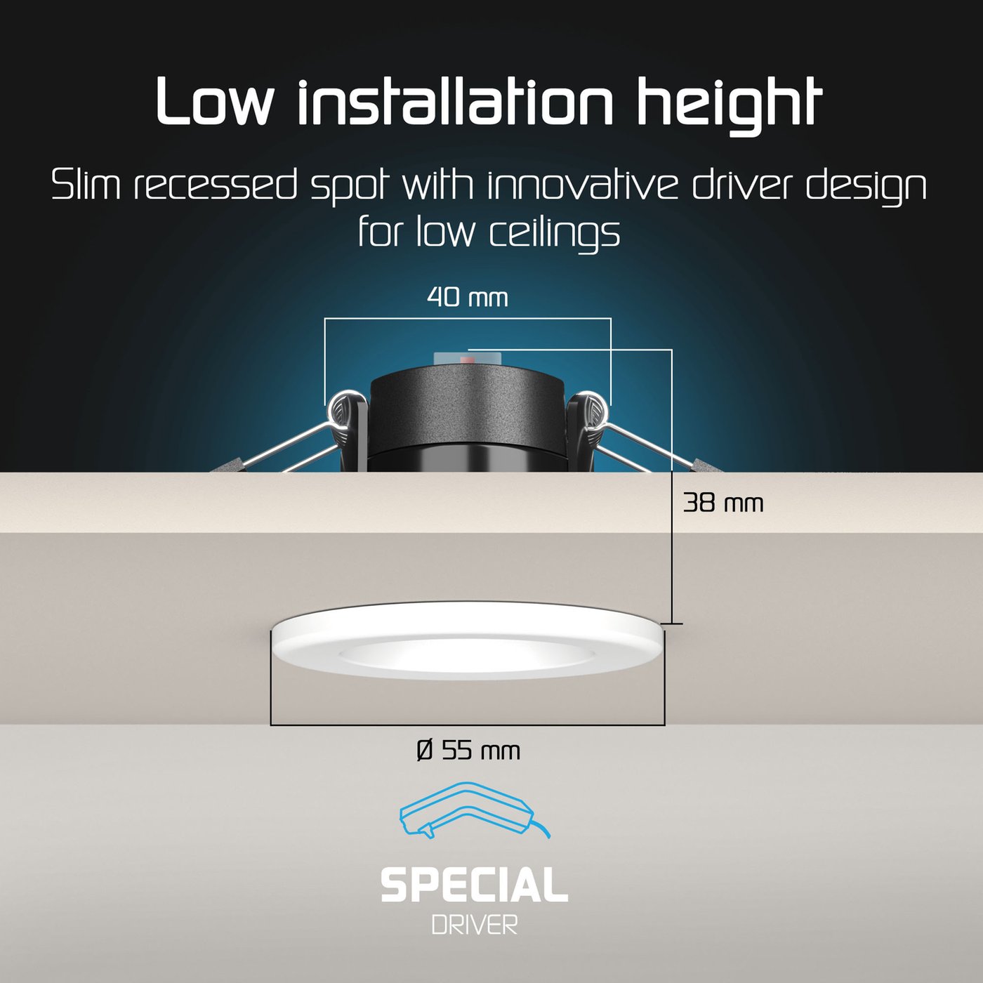 LED Inbouwspot Dimbaar- Wit Licht 6000K - 3W vervangt 35W- Aluminium RVS Kantelbaar
