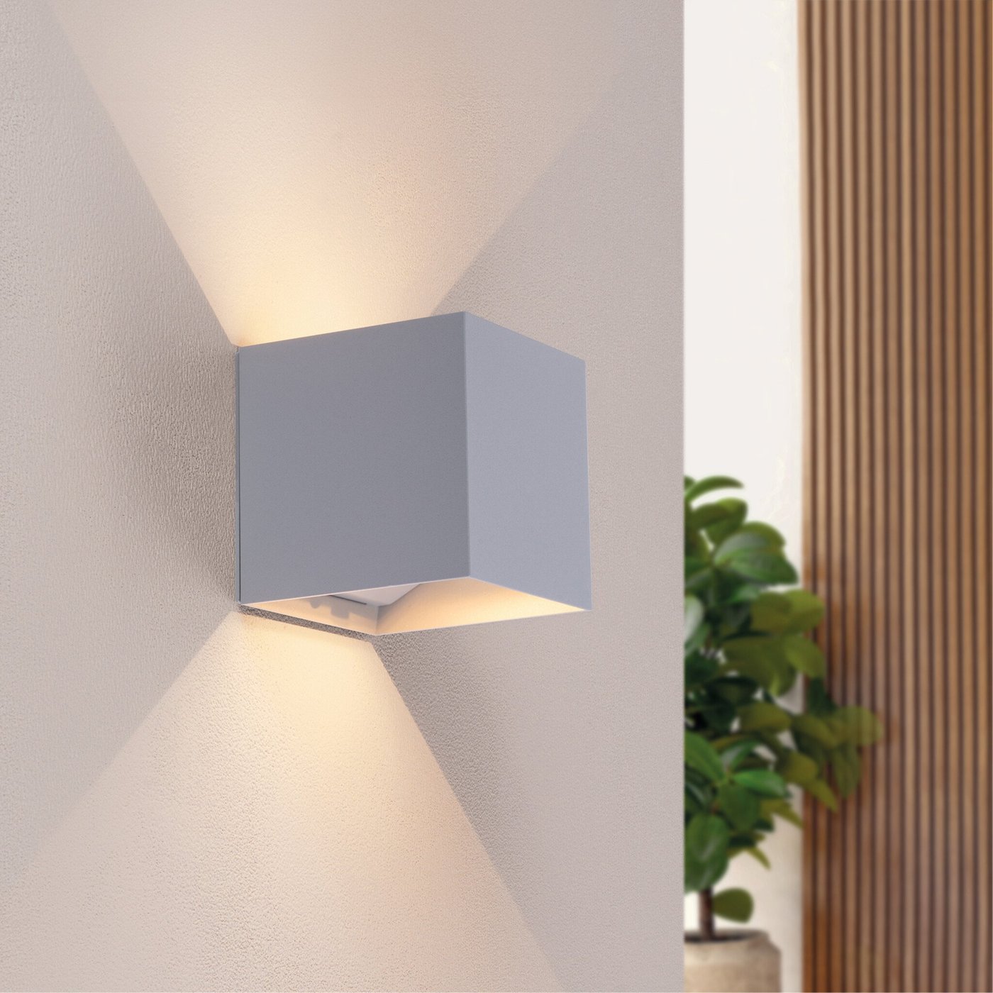 LED Wandleuchte USB Aufladbar Grau – Kabellos – 4400-mAh-Akku – Für den Innen- und Außenbereich geeignet