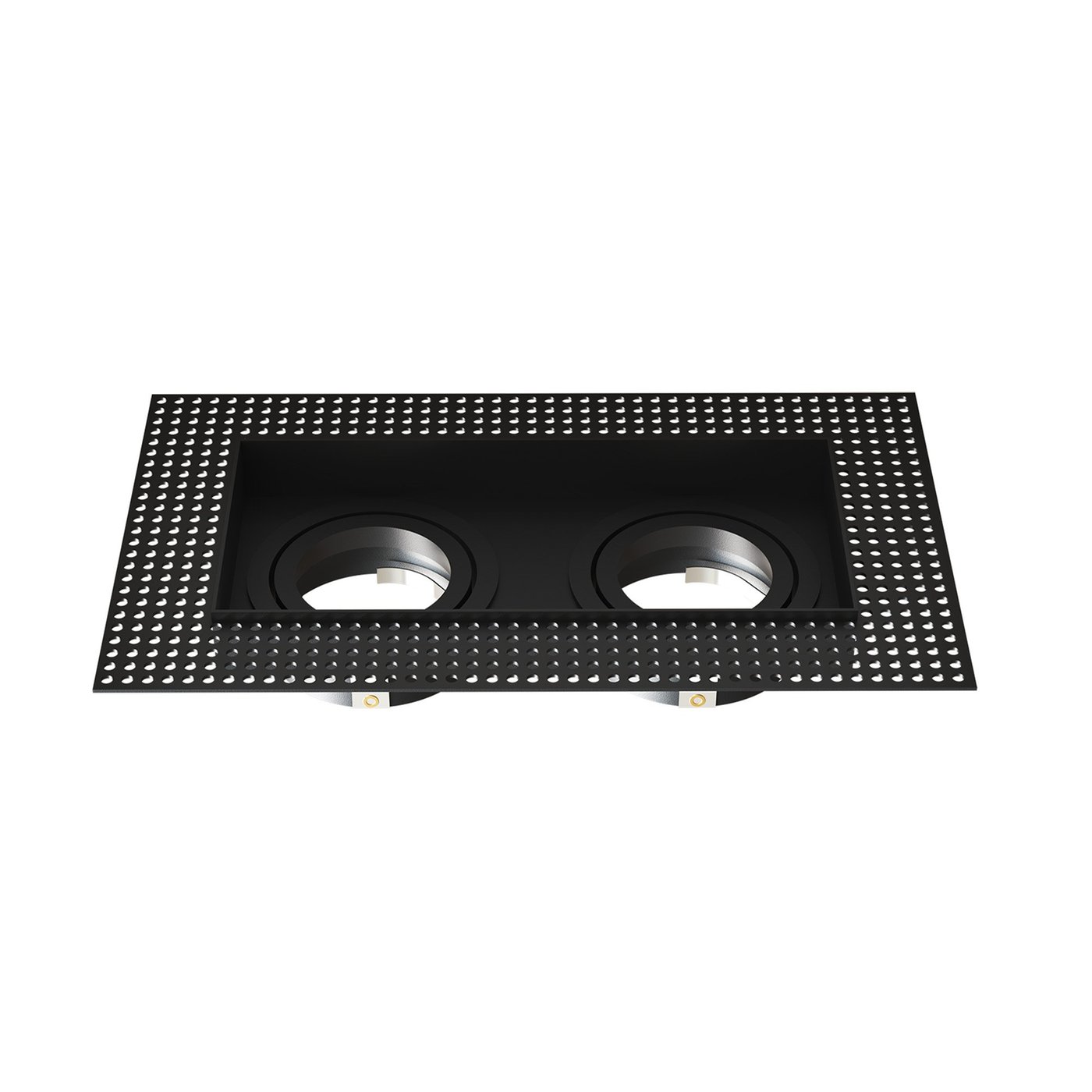 Trimless Inbouwspot LED Dimbaar - Zwart - Dubbel - GU10 Fitting - 130x130mm