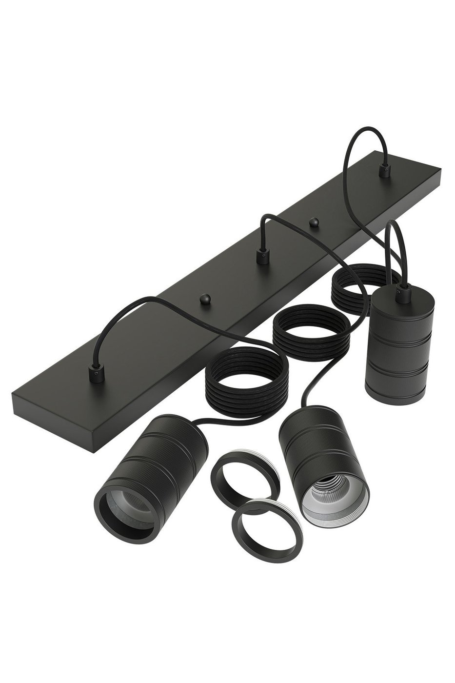 Calex Pendelleuchte - 3x E27 - Schwarz - Vintage Lampe
