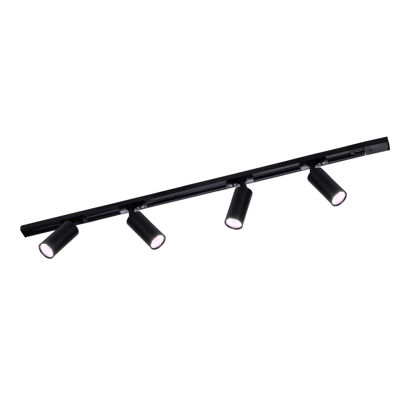 1m Inteligentne Oświetlenie Szynowe LED - 4x Reflektor Szynowy - 4.9W - RGB+CCT - Możliwość Przyciemniania - System Szynowy 1-fazowy - Czarny