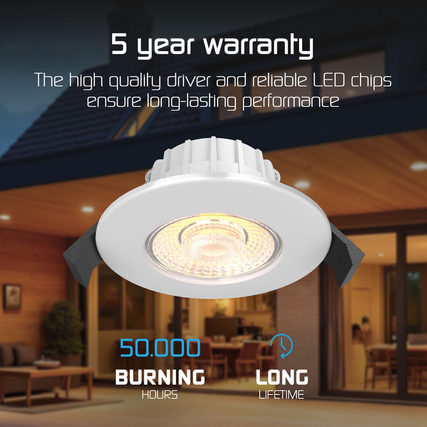 6 Lampadine LED HCFEI 5W Per Faretti Incasso - Ultrapiatte, Dimmerabili, Bianco Neutro 4000K, 230V, Sostituiscono GU10/MR16