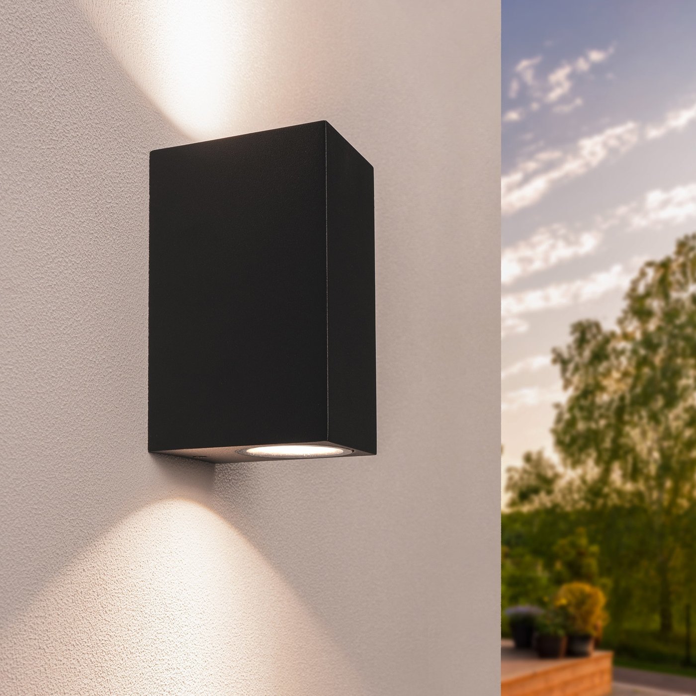Kinkiet Zewnętrzny - 3W - 2700K - IP54 - Czarny - Góra i Dół