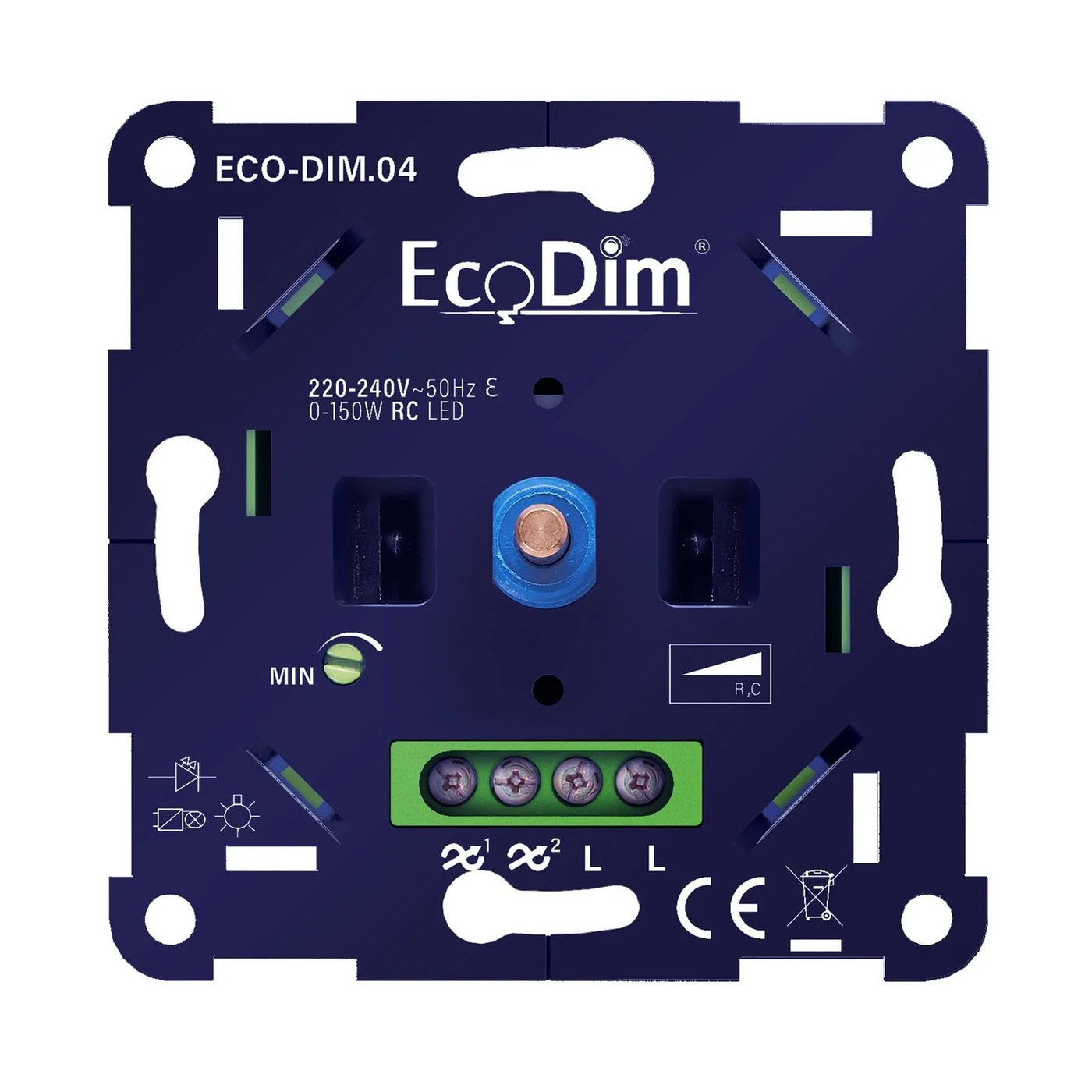 Ściemniacze LED 0-150 W - Uniwersalny - Odcięcie fazy - Ecodim 04