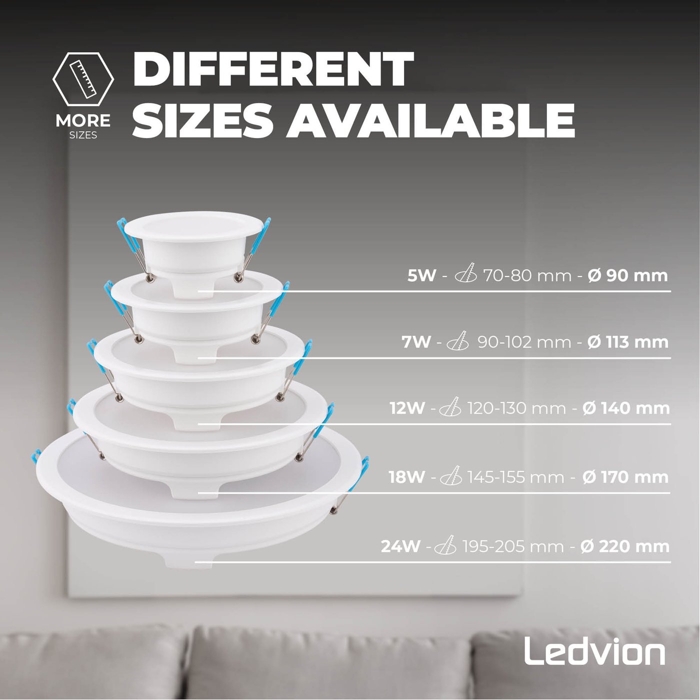 Couson Downlight LED Ultra Piatto 18W – 1400 Lumen, Bianco Freddo 6000K, Rotondo, Diametro 225mm