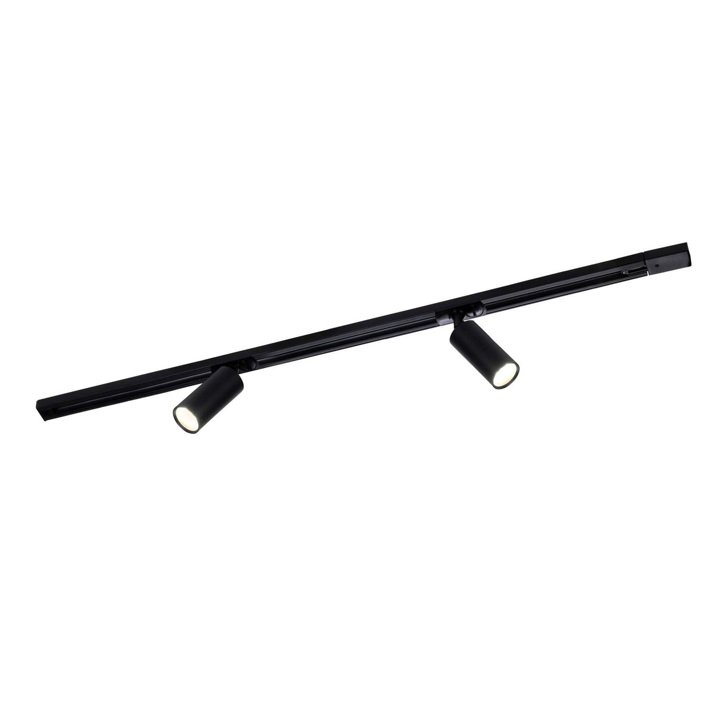 1m LED Schienensystem - 2 Spots - 3W - 2700K - Dimmbar - 1 Phasen - Schwarz