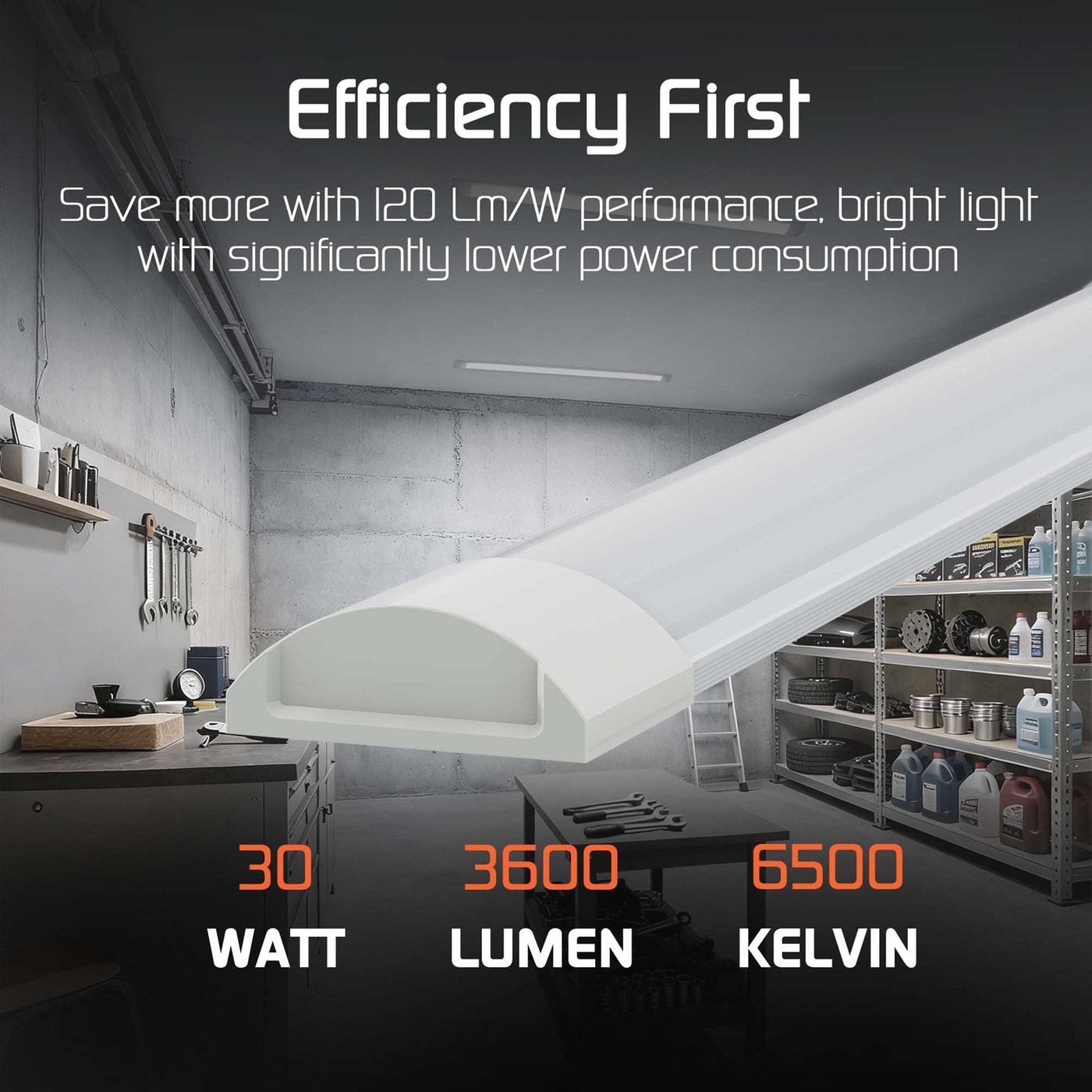 LED Lichtleiste 120 cm - 30W - 120 lm/W - 6500K
