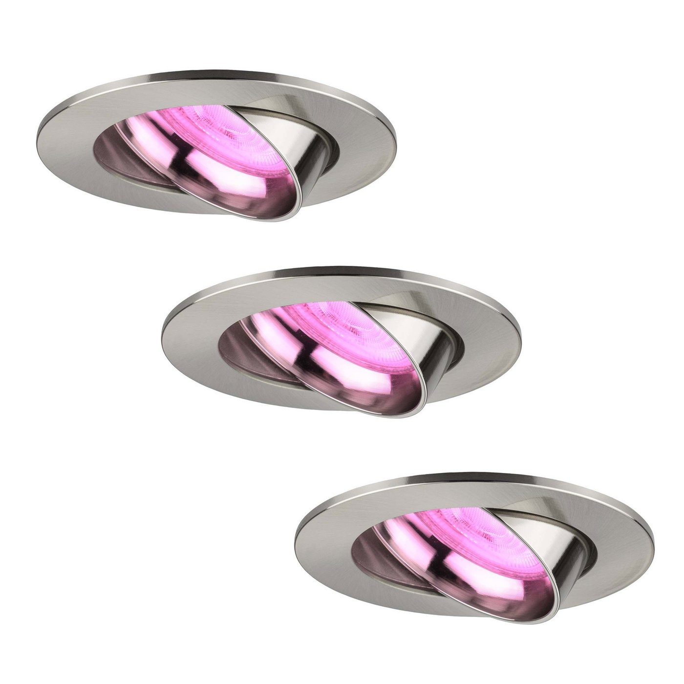 3x Lampy Wpuszczane w Sufit - inteligentne oświetlenie - Rio - ściemniane - RGBWW - Stal Nierdzewna