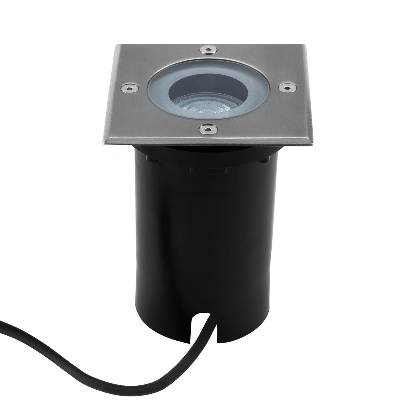 Zewnętrzny Lampy Najazdowe LED Kwadratowy - Czarny - IP67 - Gniazdo GU10 - Kabel zasilający 1 metr