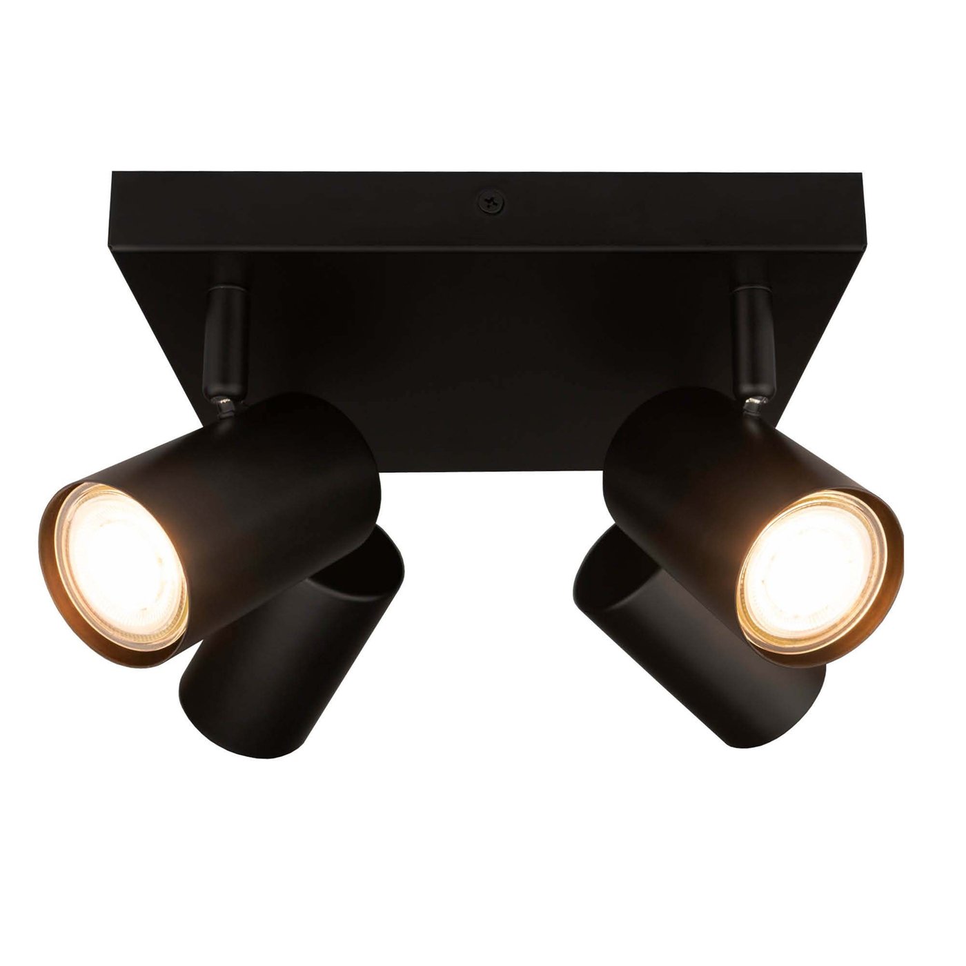 Reflektory sufitowe LED - Czarna - 3W - 2700K - ściemniany - Kwadrat - Uchylna