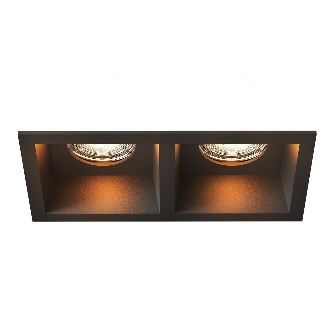 LED Einbaustrahler Dimmbar - Schwarz - Doppelt - Rechteck - 3W - 2700K - 345 Lumen - 162x85mm