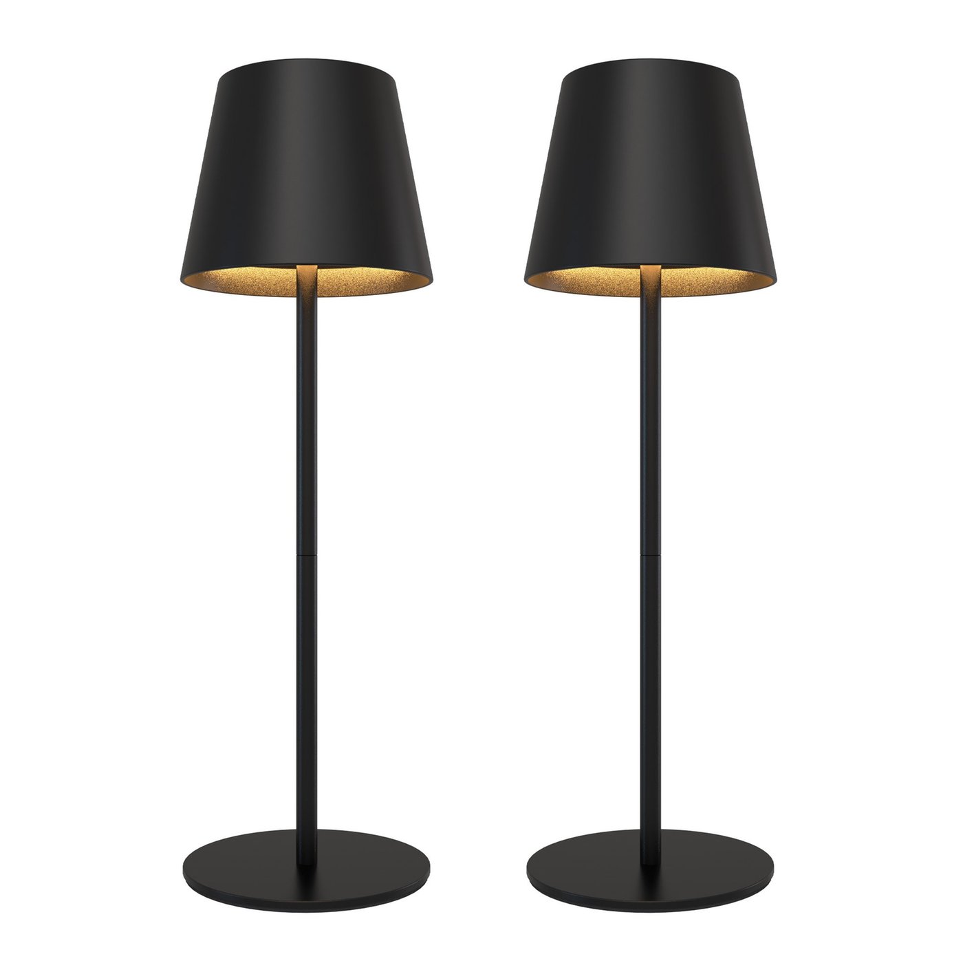 2x Tischleuchte mit Akku USB – Schwarz – IP54 – Dimmbar – CCT – 4400 mAh Batterie - Tischlampe ohne kabel - Nyra