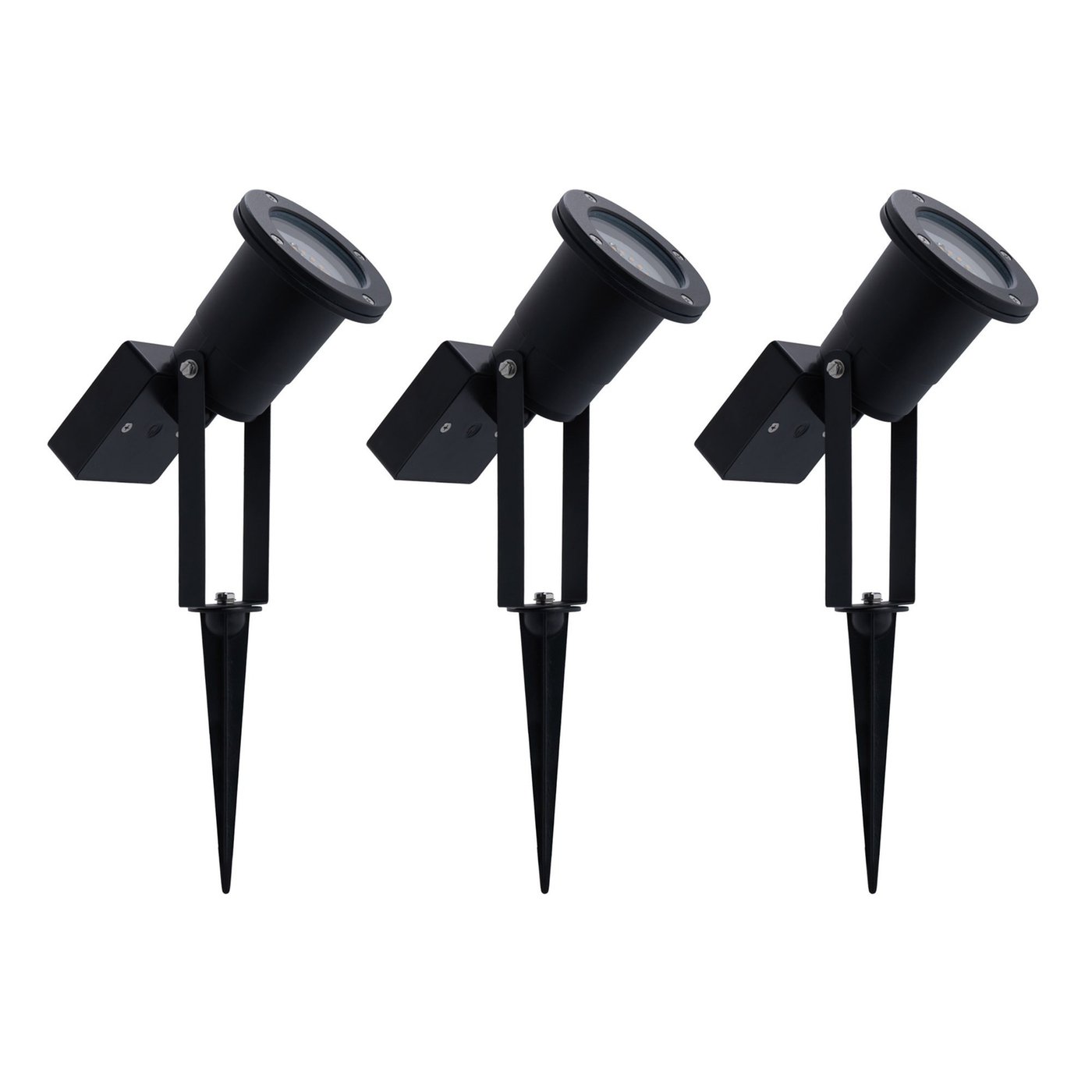 3x Spot à Piquer Solaire LED - Noir - IP65