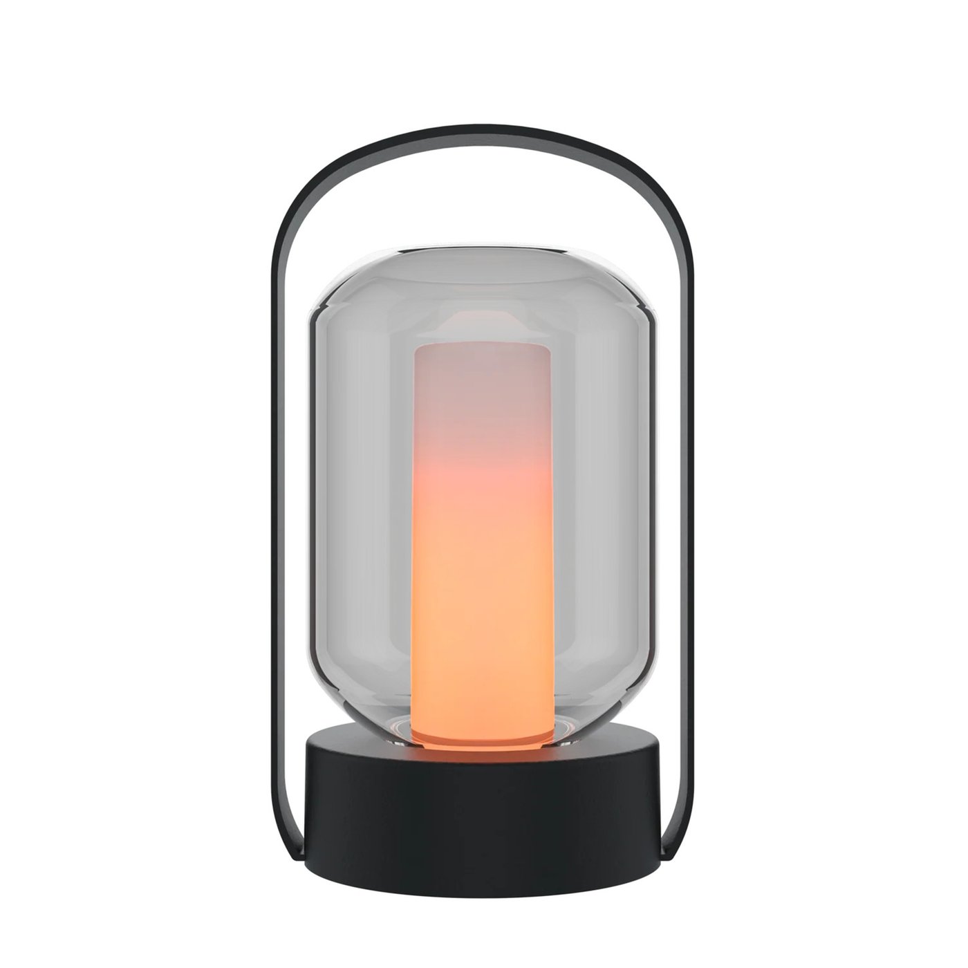 LED Oplaadbare Tafellamp met Vlameffect - Zwart