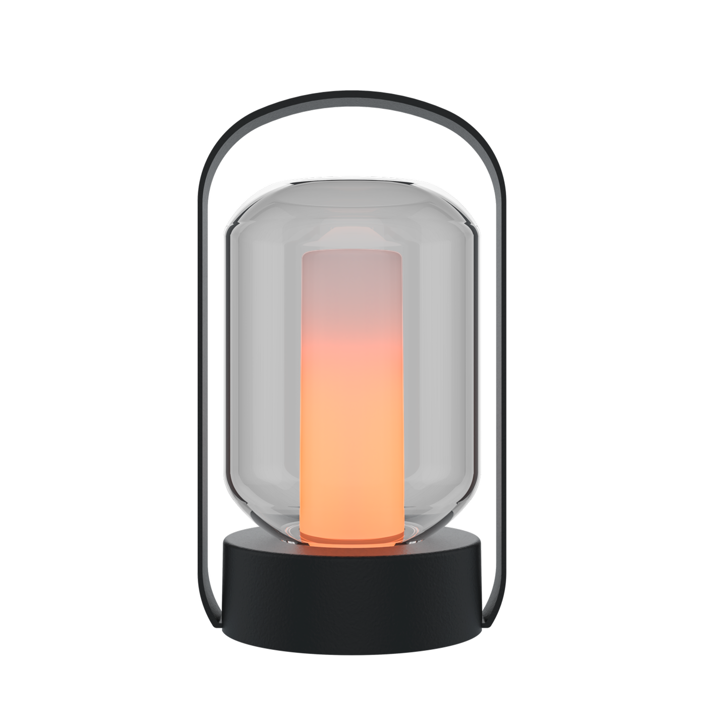 Ładowalna lampa stołowa LED z efektem płomienia - IP44 - Czarna