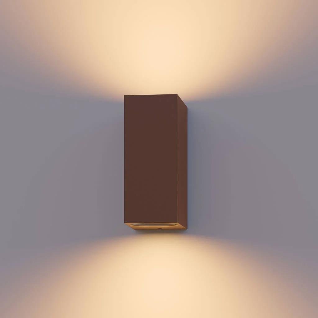 Calex LED Wandleuchte Außen - Beidseitig - GU10-Fassung - IP54 - Rost