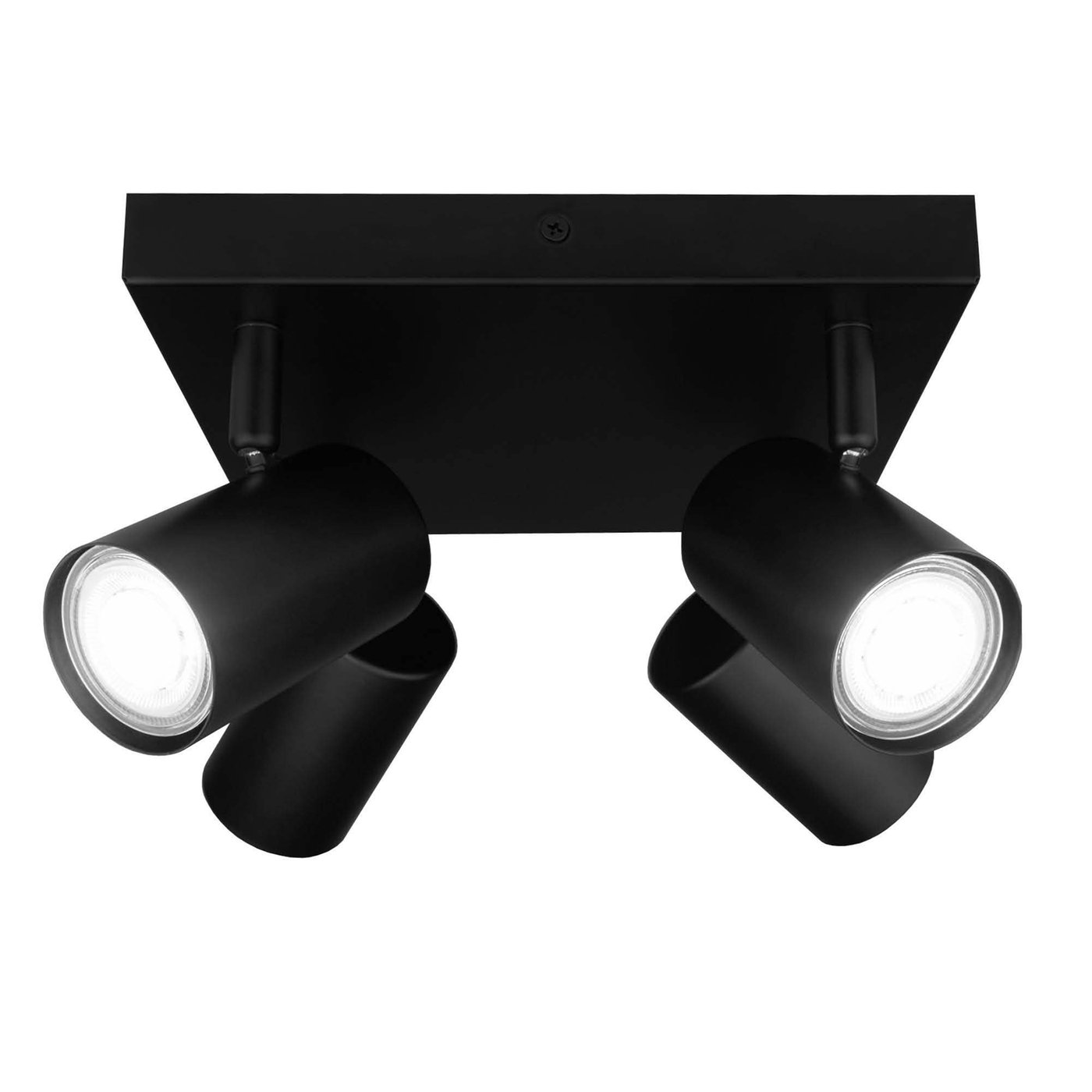 LED Loftspot Sort 4-lys - Dæmpbar - 3W - 6500K - Vipbar