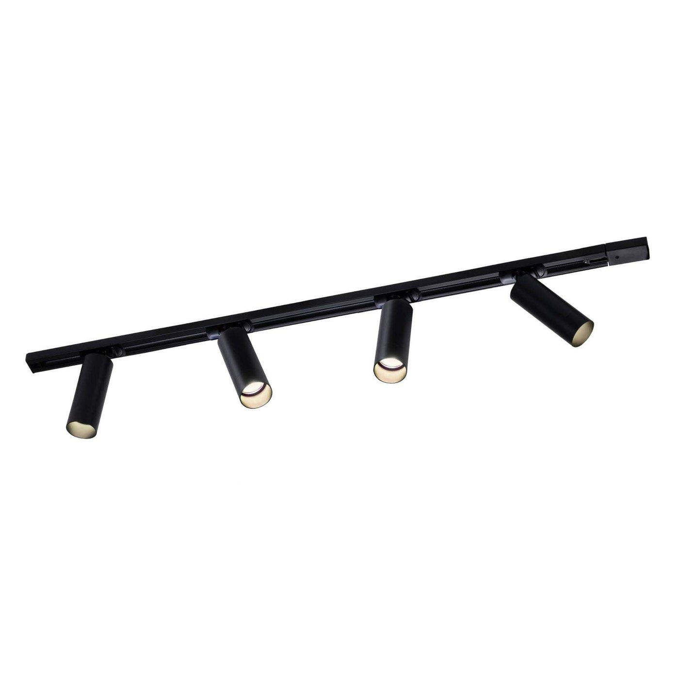 1m LED Schienensystem - 4 Spots - 3W - 2700K - Dimmbar - 1 Phasen - Schwarz