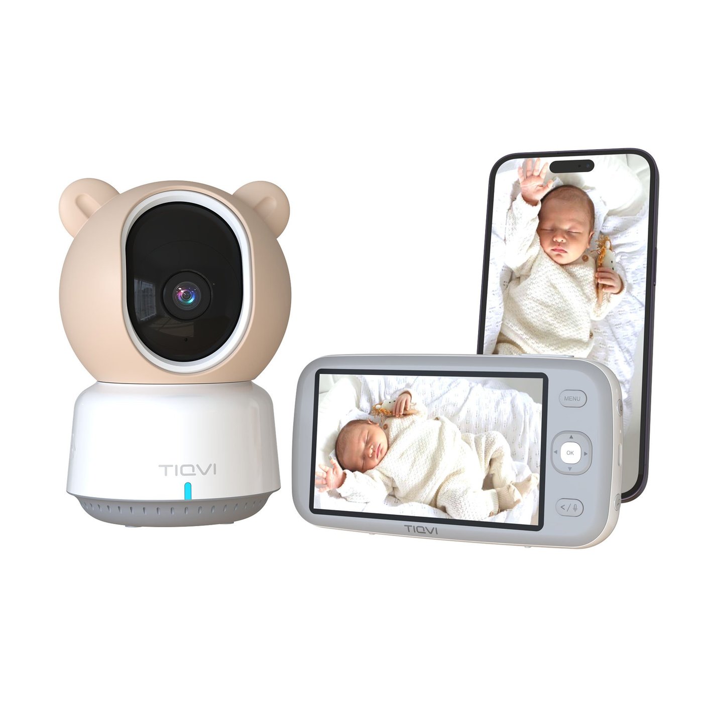 Babyphone Intelligent avec Caméra avec Application et Moniteur - WiFi - 1080P