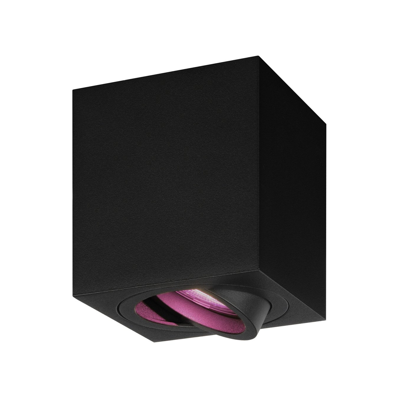 Smart LED Aufbaustrahler - Quadratisch - Schwarz - 4.9W - RGB+CCT - Kippbar - IP20