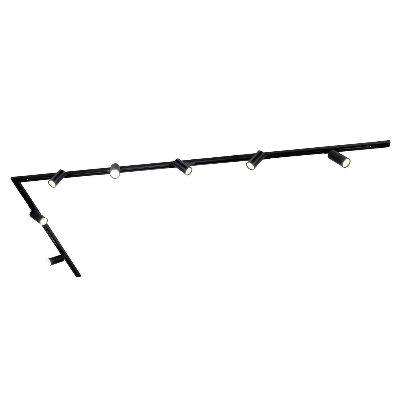 3m LED Schienensystem - 7 Spots - 3W - 2700K - Dimmbar - 1 Phasen - Schwarz
