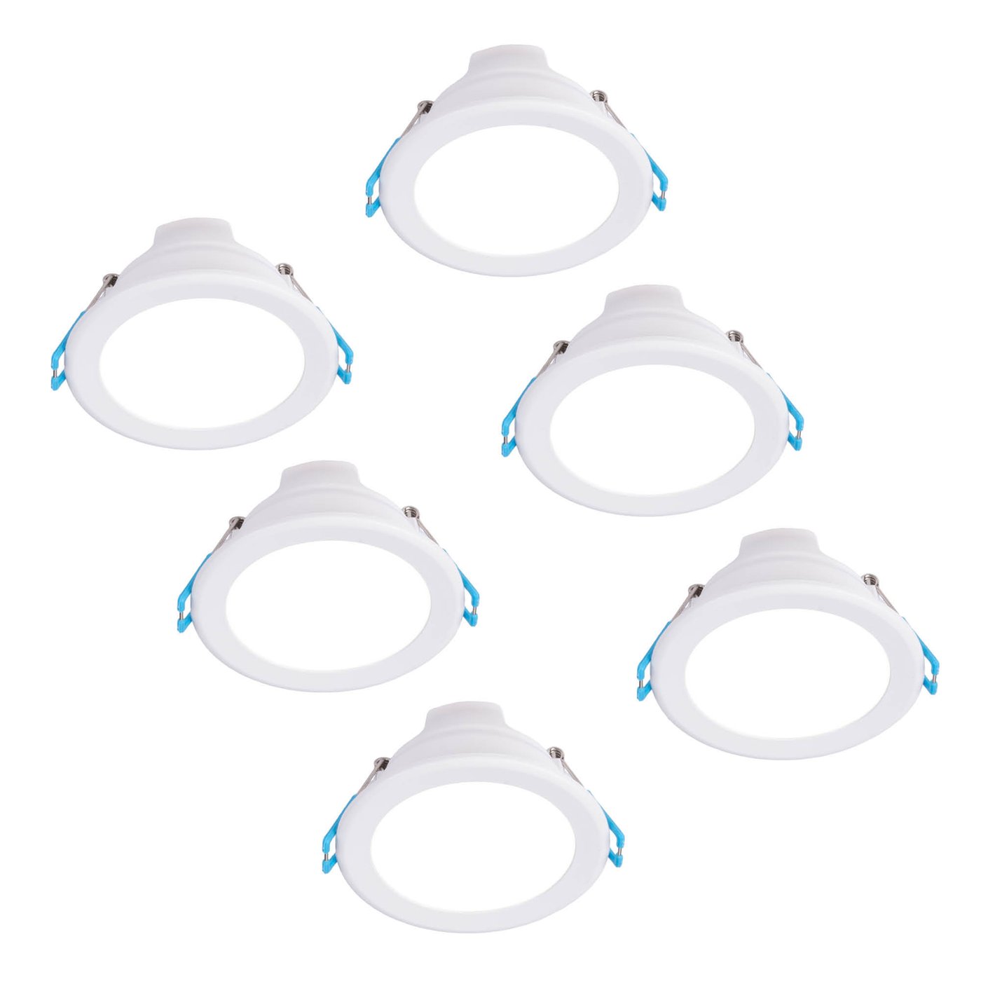 6x Downlight LED 5W - 4000K - 450 Lumenów - Ø90 mm