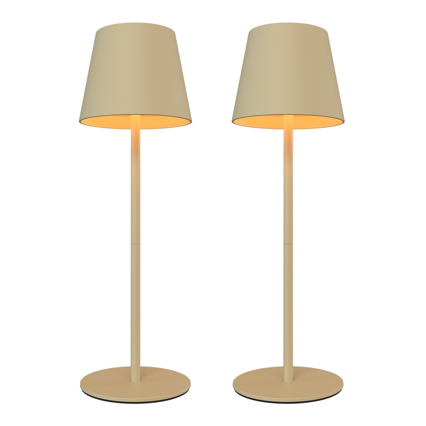 2x Tischleuchte mit Akku USB – Beige – IP54 – Dimmbar – CCT – 4400 mAh Batterie - Tischlampe ohne kabel - Nyra
