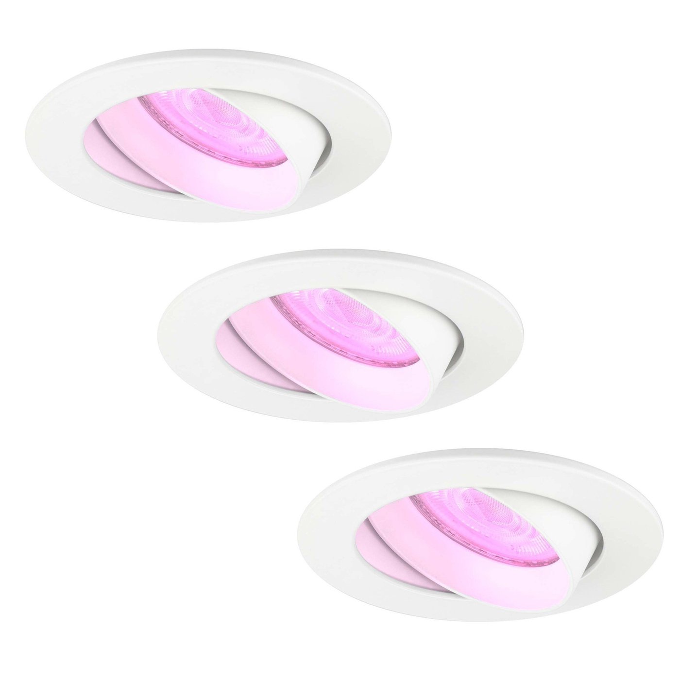 Smart LED Einbaustrahler Weiß - Rio - Smart WiFi - Dimmbar - RGB+CCT - 3 Pack