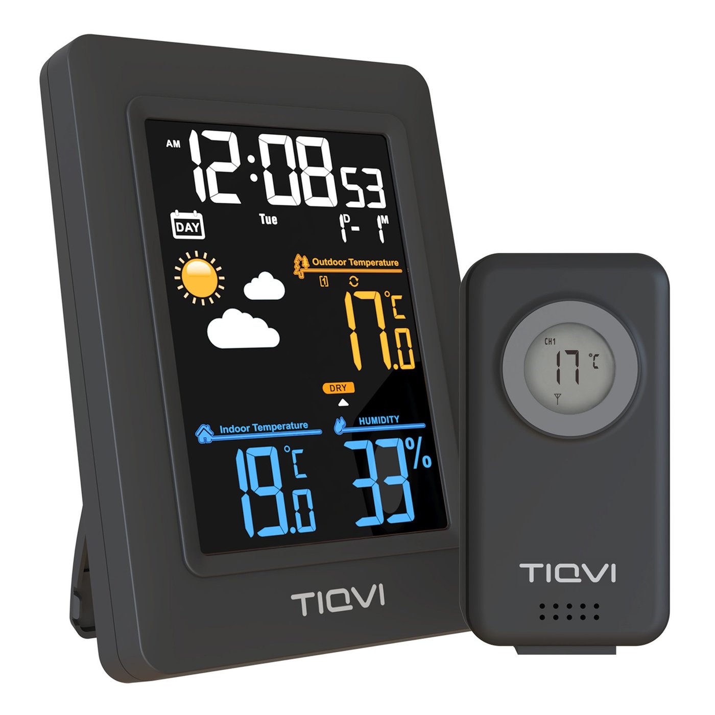 Station Météo avec Capteur Extérieur – Sans Fil – Écran Couleur 6,6'' – Écran Tactile – Intérieur et Extérieur