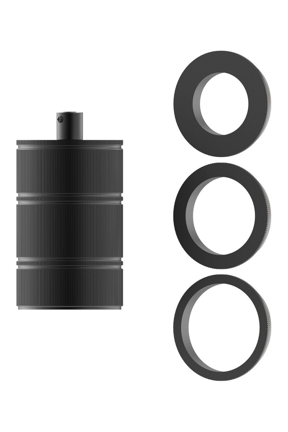 Calex Lampenfassung E27 – Ø60mm – H100mm - Schwarz