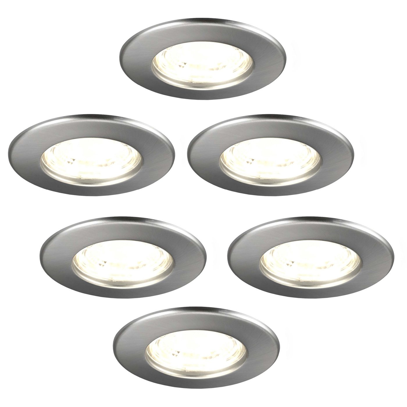 6x Lampy wpuszczane w sufit LED - ściemniane - IP65 - 5W - 2700K - Stal Nierdzewna - ø84mm - 5 lat gwarancji - Do łazienki
