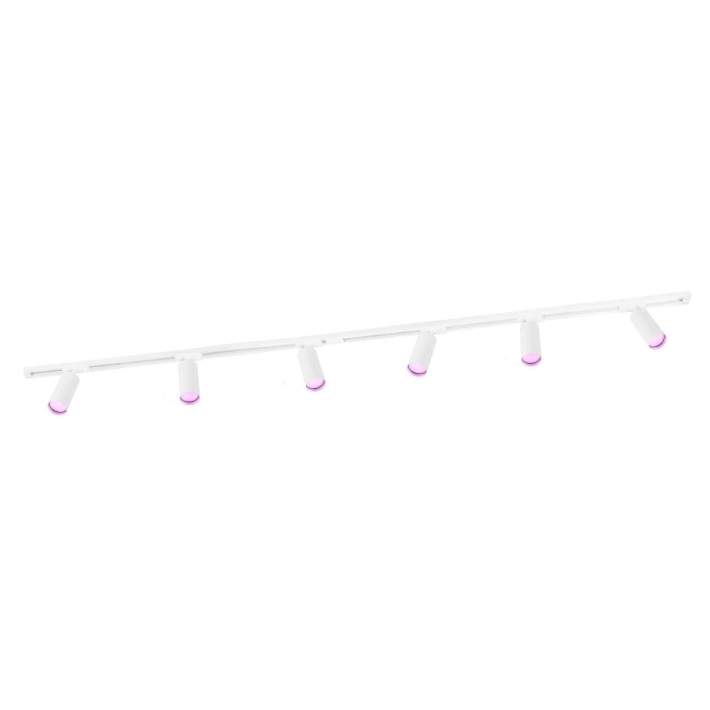 2m Smart LED Schienensystem - 6 Spots - 4.9W - RGB+CCT - Dimmbar - 1 Phasen - Weiß