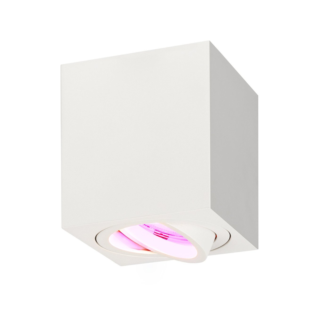 Smart LED Opbouwspot - Vierkant - Wit - 4.9W - RGB+CCT - Kantelbaar