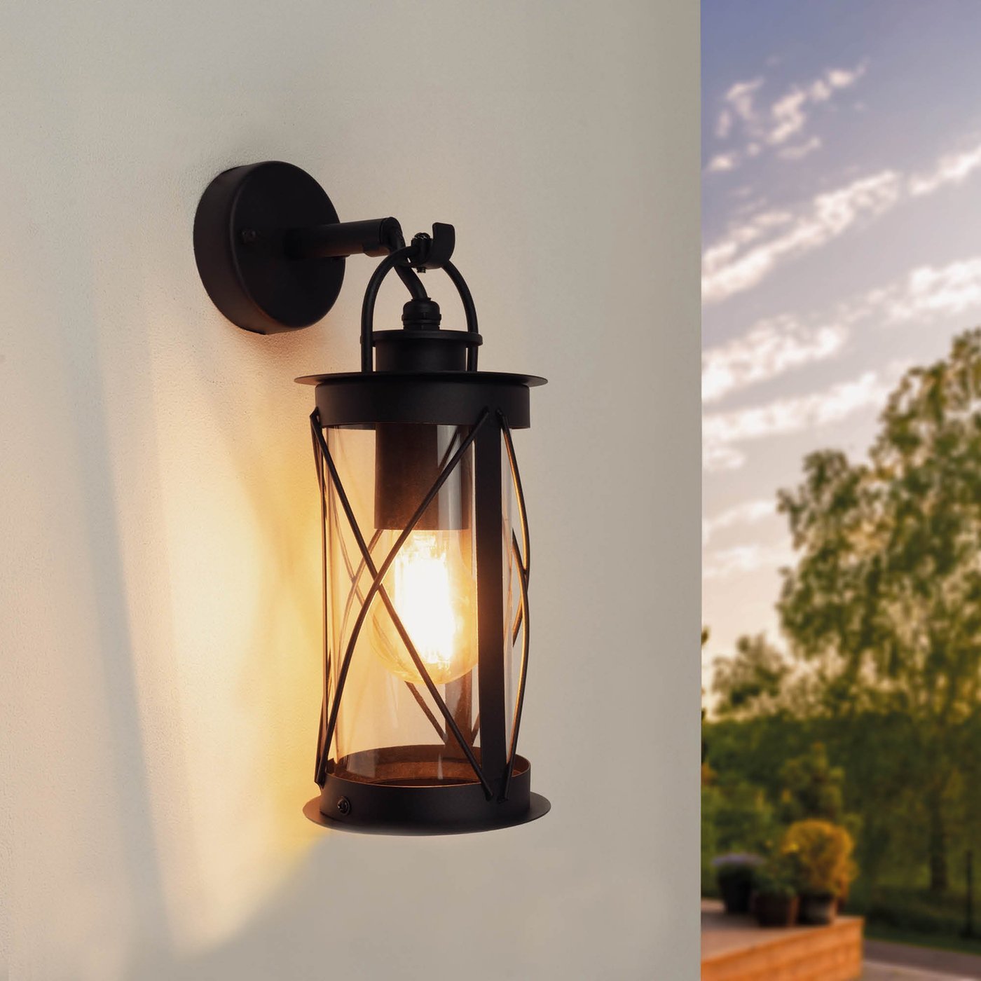 Moderne Wandlamp Buiten - Zwart - IP44 - E27 Fitting