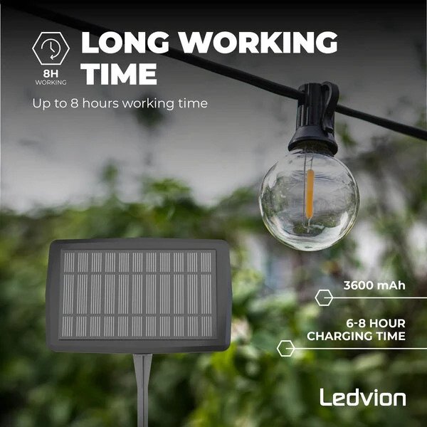 LED String Lights Solar Panel 12V IP44 Includes 30