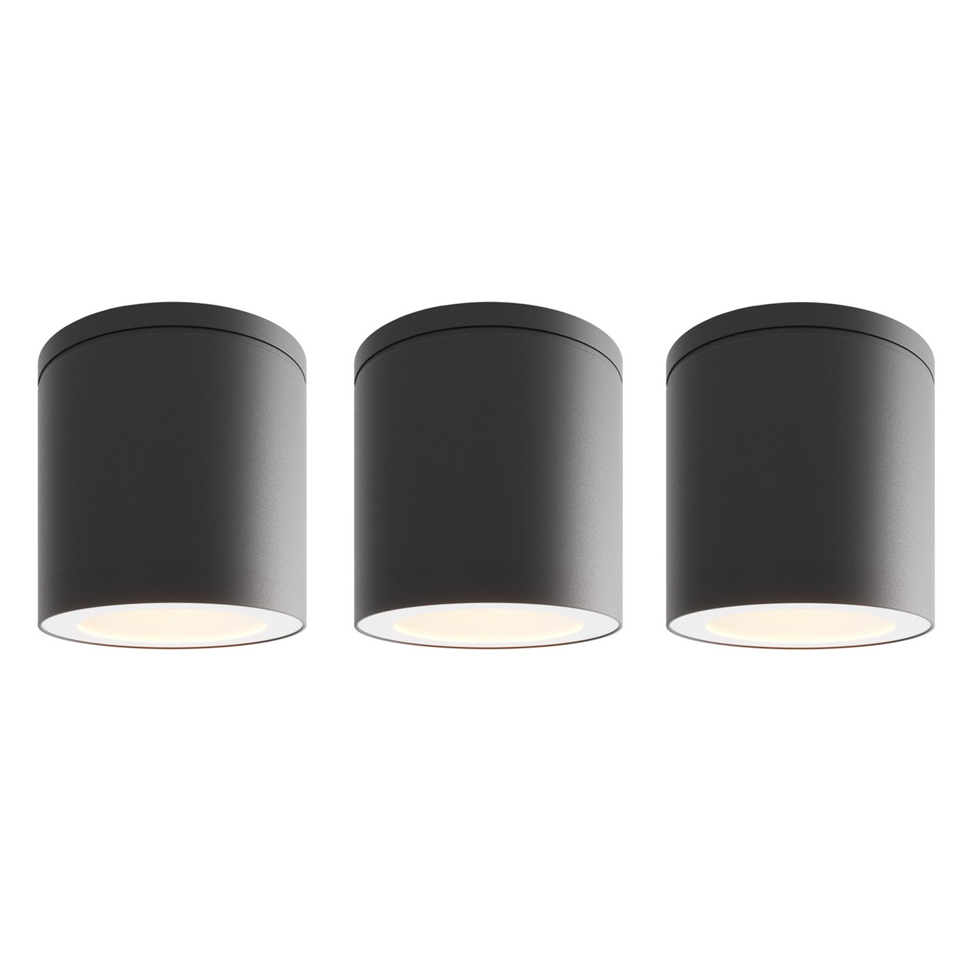 3x Spot Sufitowy Zewnętrzny – IP54 – Oprawka GU10 – Czarny