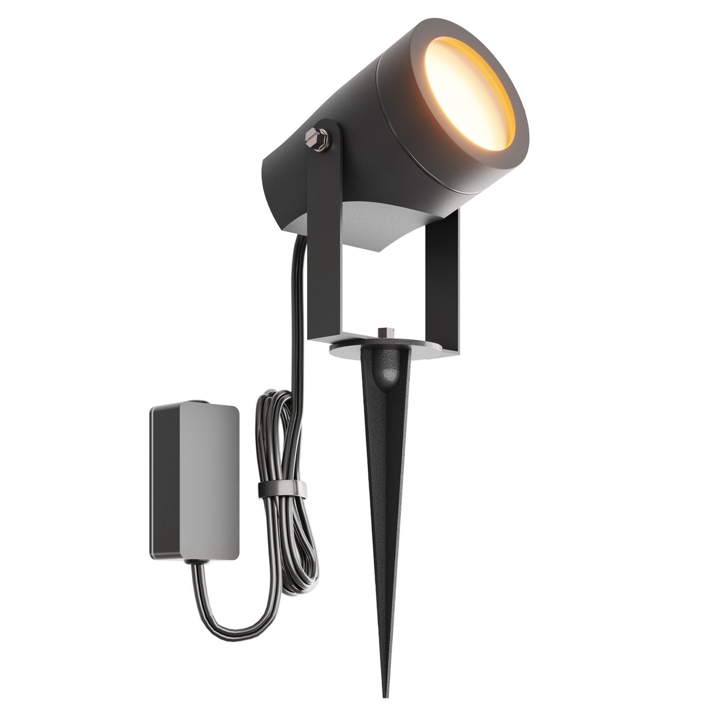 Zewnętrzny Reflektor Ogrodowy LED - Czarny - IP44 - 1W - 3000K - Kabel zasilający 1 metr