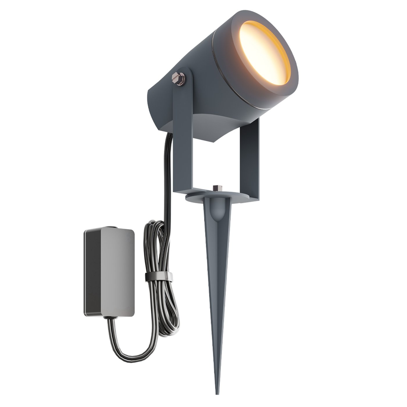 Zewnętrzny Reflektor Ogrodowy LED - Antracyt - IP44 - 1W - 3000K - Kabel zasilający 1 metr