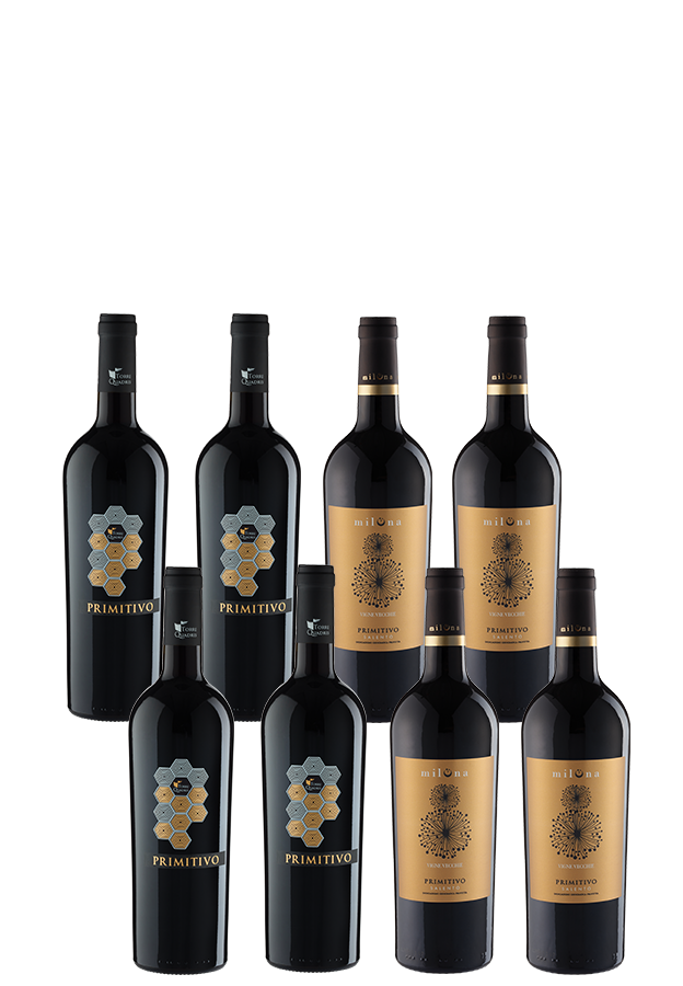 Weinfreunde Wein-Angebote - 8er-Paket Primitivo Champions - Weinpakete aus Italien