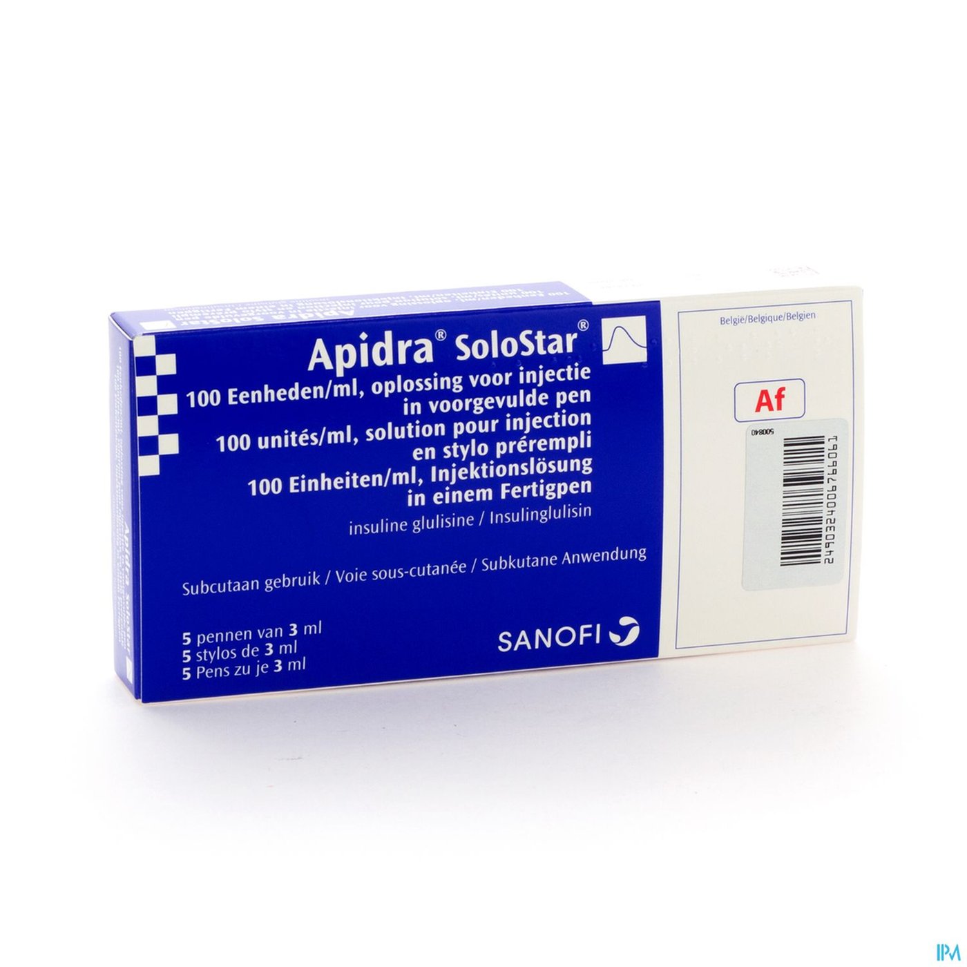 Apidra 100 U/ml Sol Inj Voorgevulde Pen 5x3ml packshot