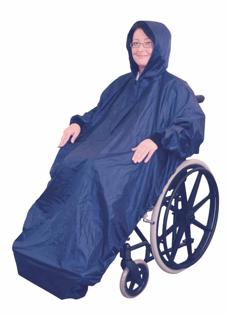 Rolstoelponcho tot voeten met mouwen