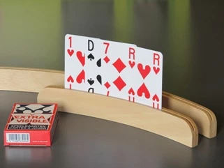 ADHOME Gebogen speelkaartenhouder in beuk (34 cm)