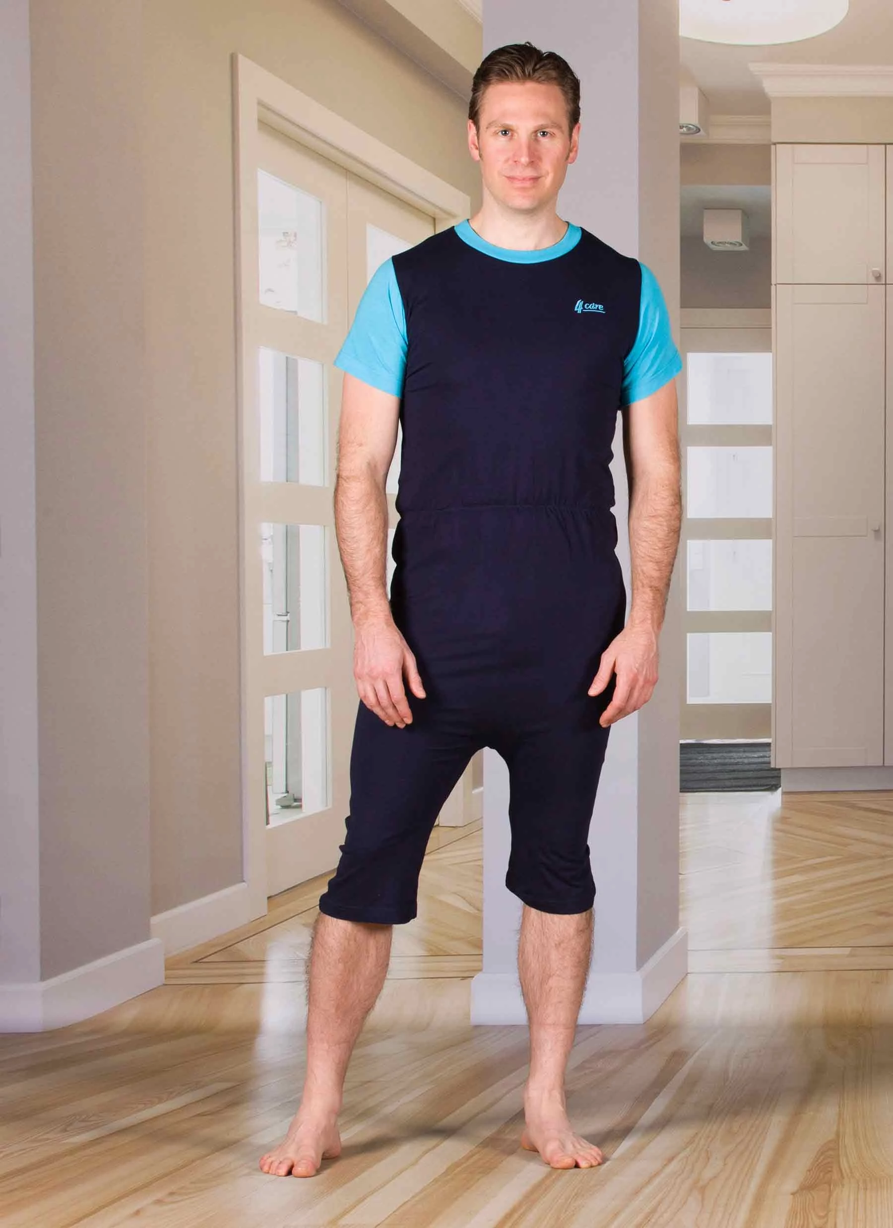 Pyjama 1050 Jersey Hansop korte mouwen met ritssluiting rug